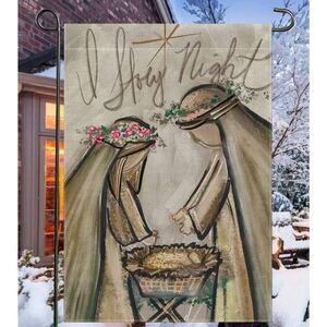 Oh Holy Night Outside Garden Flag